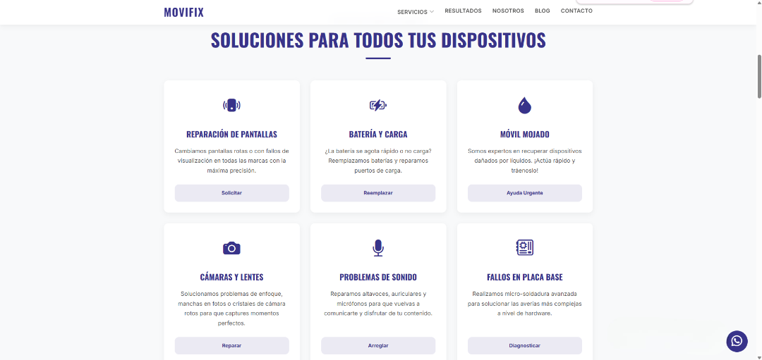 Captura de la web de la tienda de informática